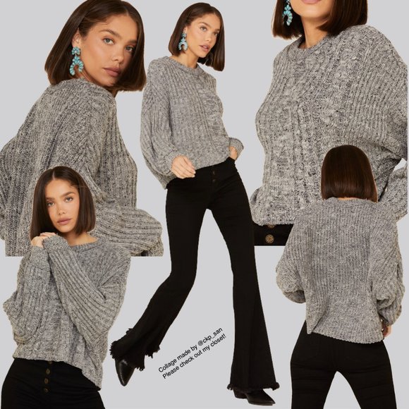 Free People On Your Side Pullover Sweater Sz L - Picture 4 of 8